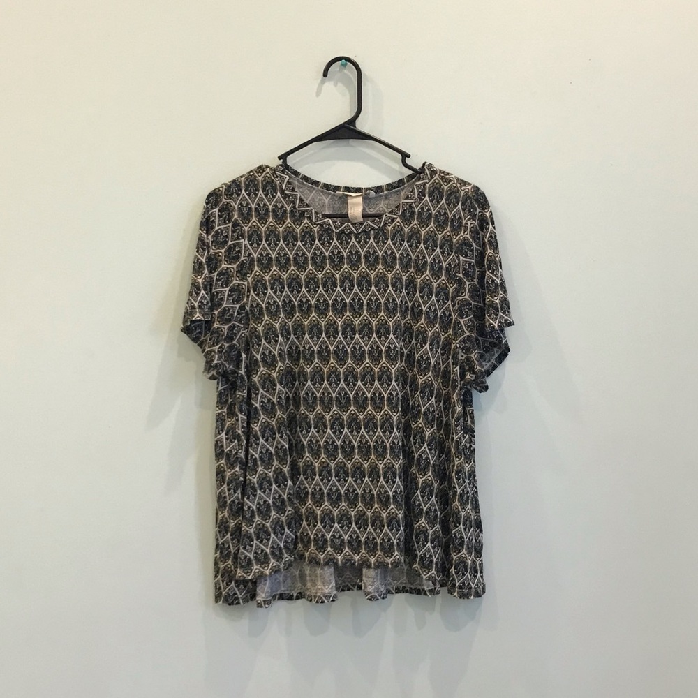 H&M Teal Printed Blouse